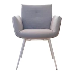 COR Einzelstühle|Stuhl Alvo Stoff 9574 Weiß Grau Schale Kunststoff Weiß Gestell Metall Schneeweiß Pulverbeschichtet