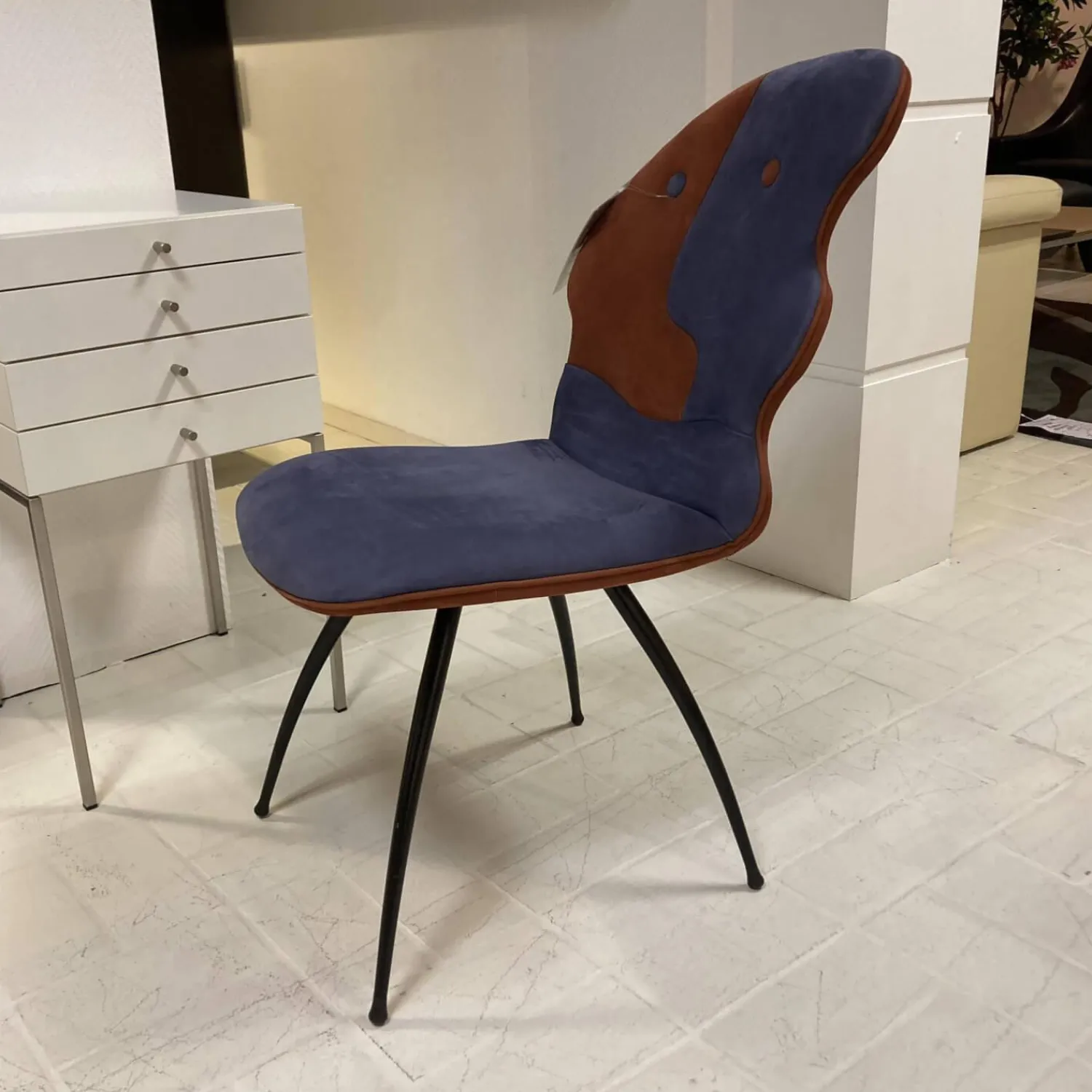 Leolux Einzelstühle|Stuhl Antipode 2 Combi 1 Clemens Briels Nubukleder Korallenrot