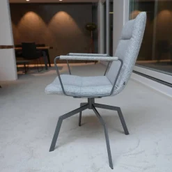 KFF Einzelstühle|Stuhl Arva Light Stoff Hallingdal 116 4-Fuß-Stern-Gestell In Struktur M 15 Eisenblank