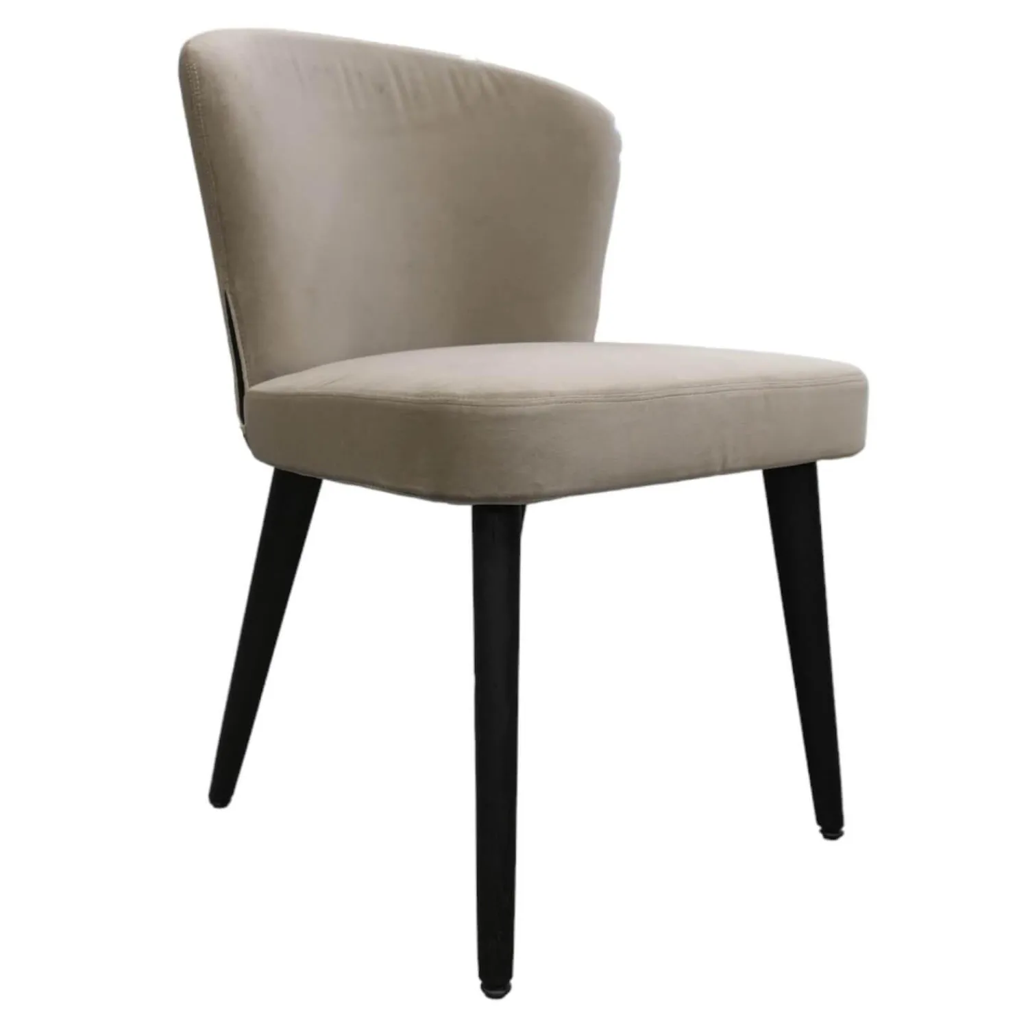 Minotti Einzelstühle|Stuhl Aston Bezug Hunt Grau Gestell Massivholz Esche Lackiert Moka