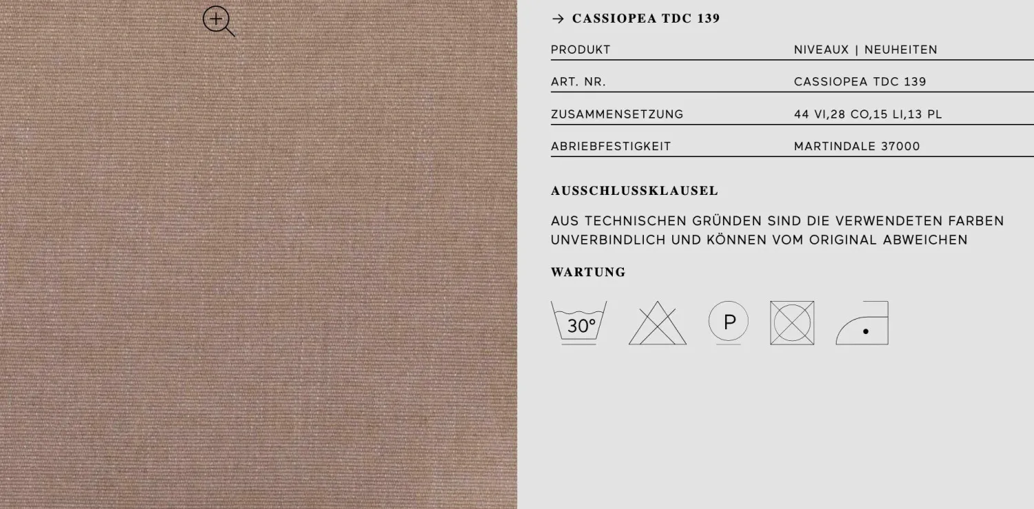 Lema Stuhlsets|Stuhl Babi Stoff TDC139 Cassiopea Braun Rosa Abziehbar Füsse mit Stoff bezogen