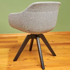 Bielefelder Werkstätten Einzelstühle|Stuhl Cara Mit Armlehnen Stoff Mara BW 1763 383 Grau Gestell Eiche Schwarz Gebeizt