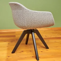 Bielefelder Werkstätten Einzelstühle|Stuhl Cara Mit Armlehnen Stoff Mara BW 1763 383 Grau Gestell Eiche Schwarz Gebeizt