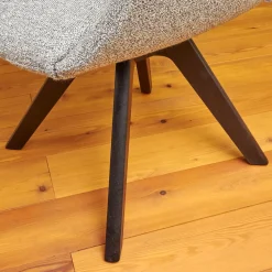 Bielefelder Werkstätten Einzelstühle|Stuhl Cara Mit Armlehnen Stoff Mara BW 1763 383 Grau Gestell Eiche Schwarz Gebeizt