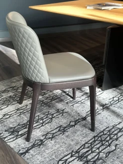 Cattelan Italia Einzelstühle|Stuhl Magda Couture Leder Smoke 952 Grau