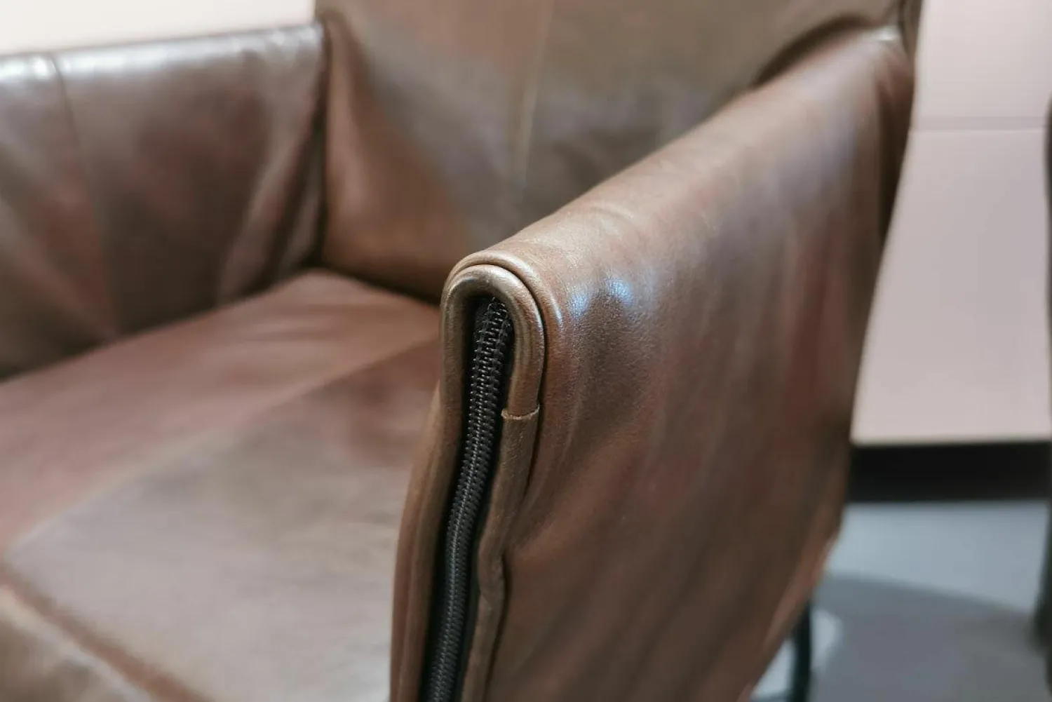 Montis Einzelstühle|Stuhl Chaplin Flex Leder Rancho Sienna Braun Gestell Büro Metall Schwarz Mit Rollen