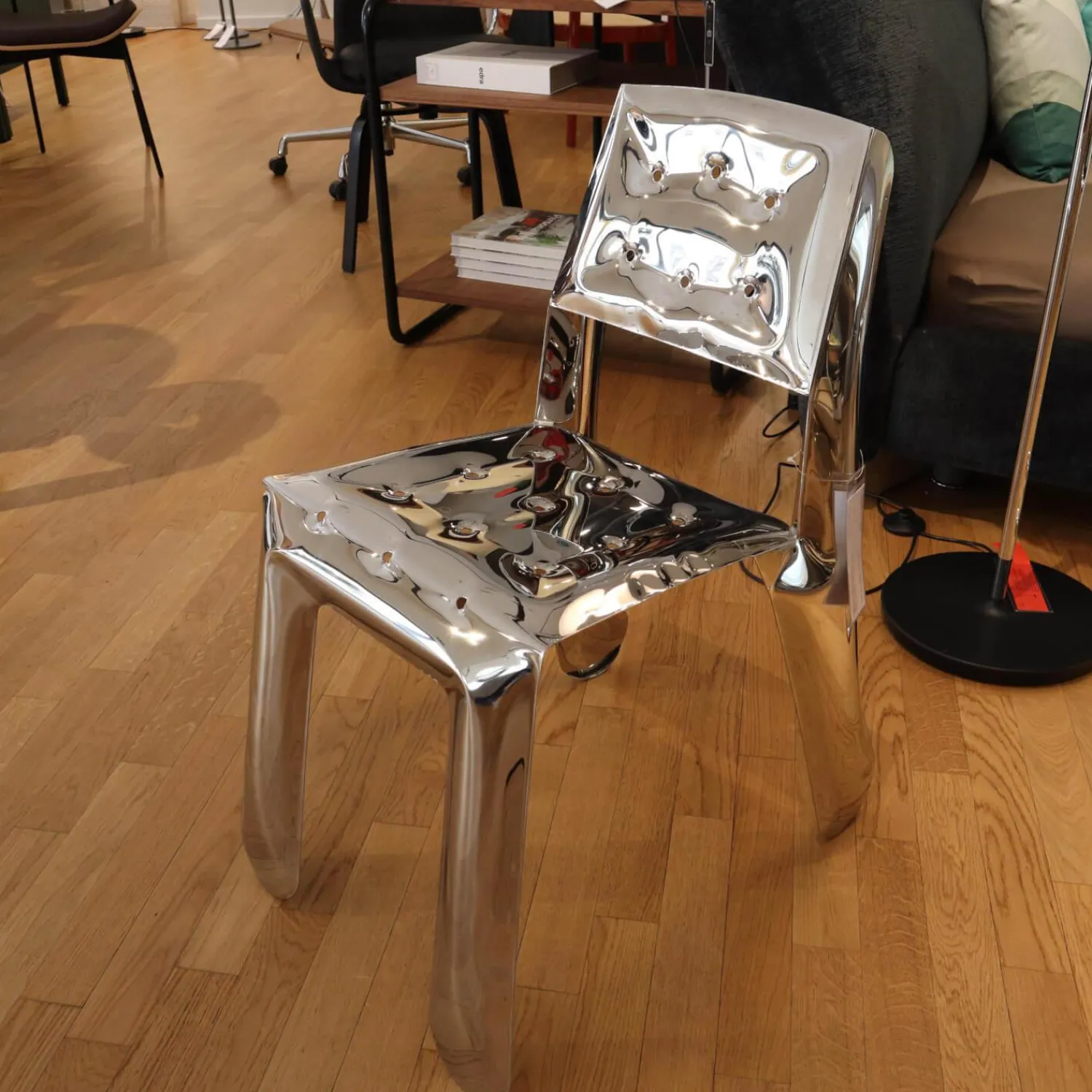 Zieta Einzelstühle|Stuhl Chippensteel Rostfreier Stahl Polished Poliert Silber