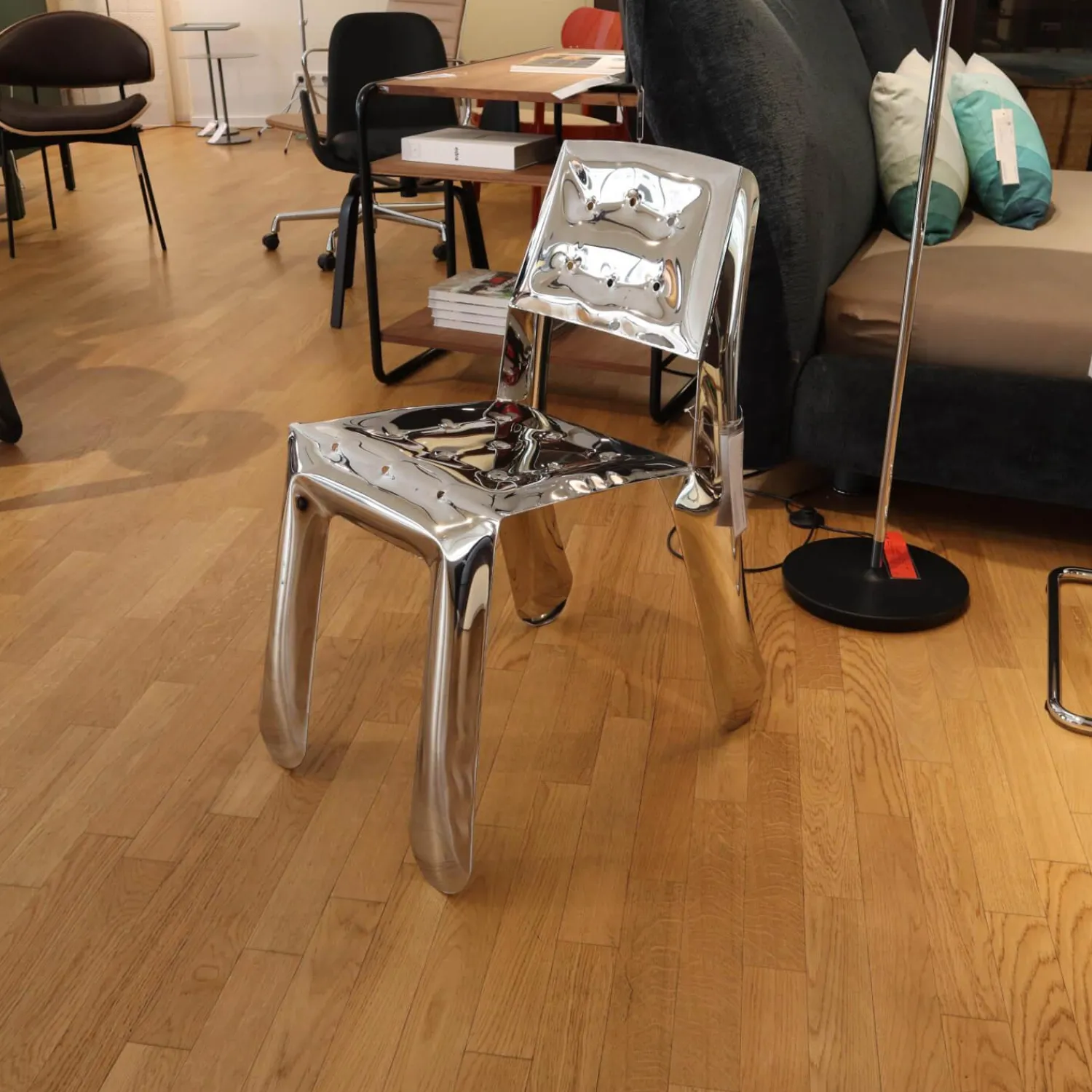 Zieta Einzelstühle|Stuhl Chippensteel Rostfreier Stahl Polished Poliert Silber