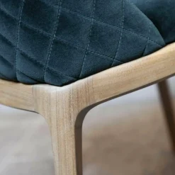 Riva1920 Einzelstühle|Stuhl Cloe Nussbaum-Massivholz Stoff Harald Samt Grün Blau