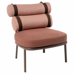 Kettal Loungemöbel|Stuhl Clubchair Rollückenkissen Duskpink 268 Sitzkissen Sandstone 269 Gestell Aluminium Sepia