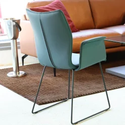 Contur Stuhlsets|Stuhl CO Matrix Bezug Leder Toledo Whale Füße Stahl Schwarz Pulverbeschichtet