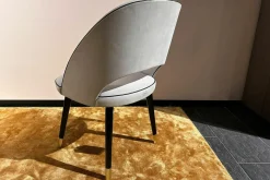 Baxter Einzelstühle|Stuhl Colette Leder Kashmir Nuage Hellgrau Gestell Buche Wenge Schwarz Gebeizt Füße Messing