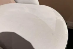 Baxter Einzelstühle|Stuhl Colette Leder Kashmir Nuage Hellgrau Gestell Buche Wenge Schwarz Gebeizt Füße Messing