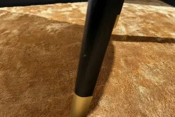 Baxter Einzelstühle|Stuhl Colette Leder Kashmir Nuage Hellgrau Gestell Buche Wenge Schwarz Gebeizt Füße Messing