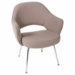 Knoll International Bürostühle|Stuhl Conference Stoff Hopsak Putty Taupe Braun Cat. C Beine Verchromt