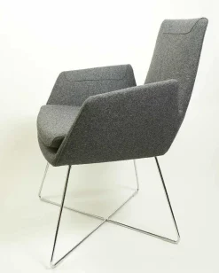 COR Einzelstühle|Stuhl dia Stoff 95 9654 Melange Metalluntergestell Verchromt