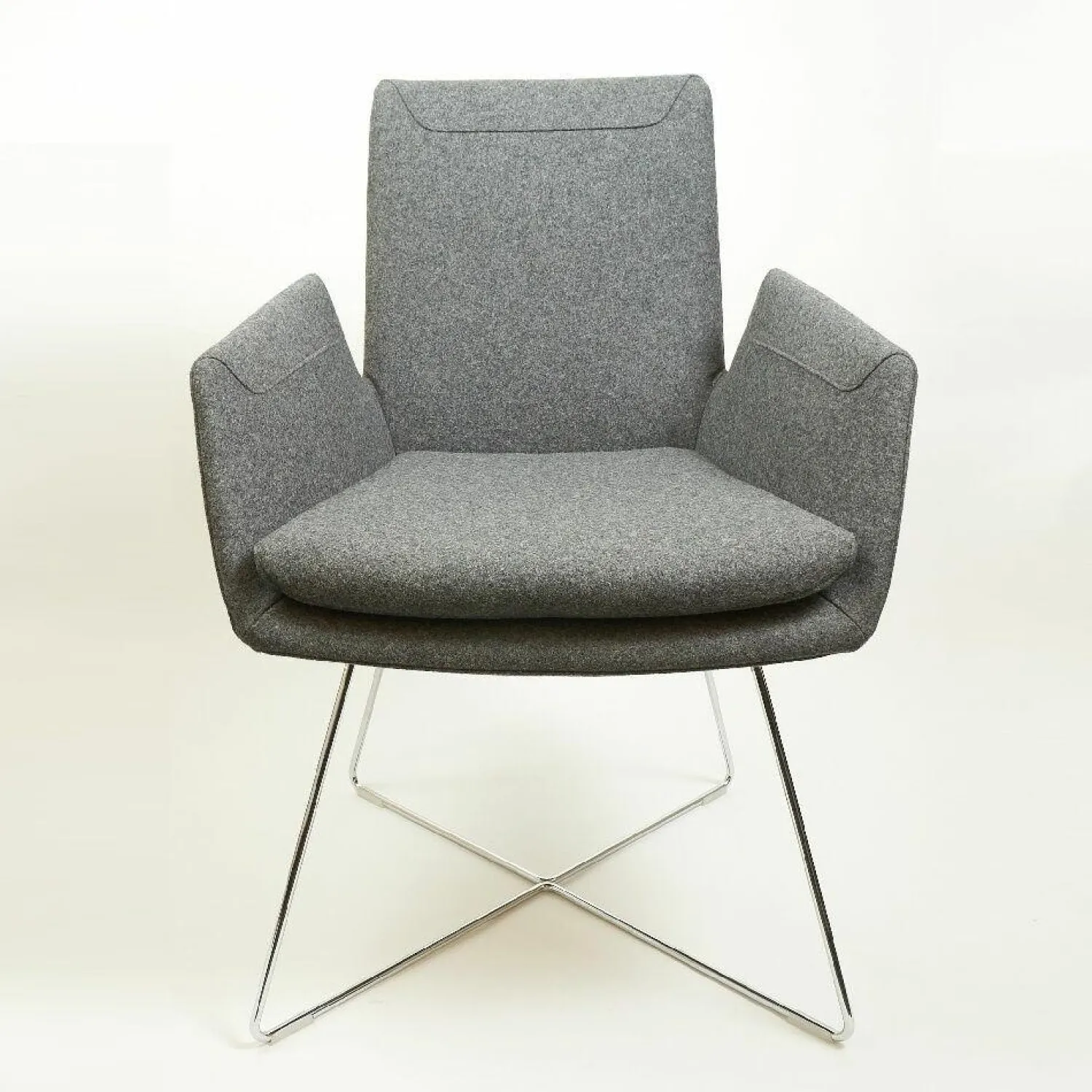 COR Einzelstühle|Stuhl dia Stoff 95 9654 Melange Metalluntergestell Verchromt