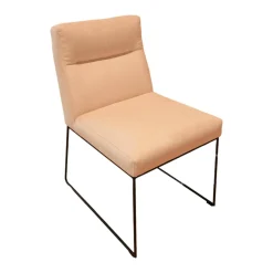 KFF Stuhlsets|Einzelstühle|Stuhl D Fine Bezug Stoff Lisboa 05 Creme Rosa Kufengestell Struktur Schwarz