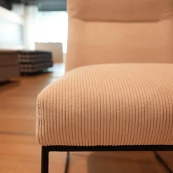 KFF Stuhlsets|Einzelstühle|Stuhl D Fine Bezug Stoff Lisboa 05 Creme Rosa Kufengestell Struktur Schwarz