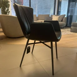 Draenert Einzelstühle|Stuhl Dexter 2058 Leder II Elmosoft 93068 Braun Gestell Stahl Schwarz