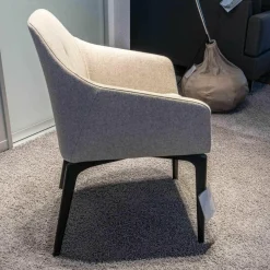 De Sede Einzelstühle|Stuhl DS 279 Stoff Loden Grau Braun Meliert Beine Holz