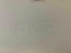 Vitra Einzelstühle|Stuhl DSW Eames Plastic Side Chair Dunkelgrau Eisgrau mit Sitzpolster