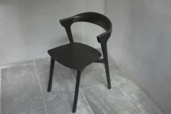 Ethnicraft Einzelstühle|Stuhl Eiche Bok 51491 Schwarz Gebürstetes Massivholz