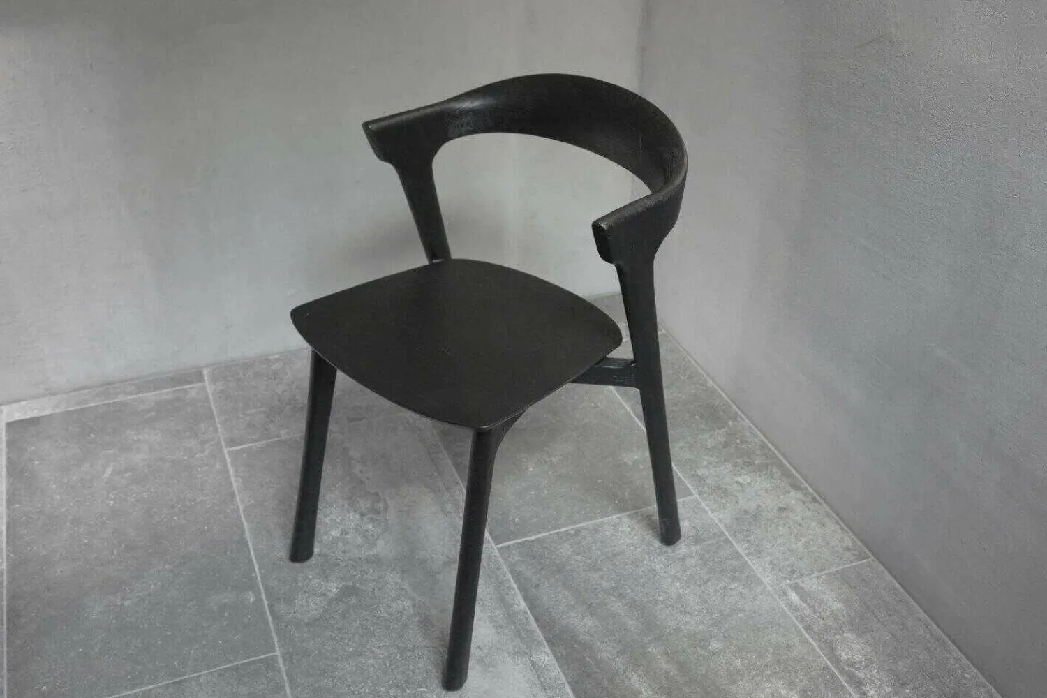 Ethnicraft Einzelstühle|Stuhl Eiche Bok 51491 Schwarz Gebürstetes Massivholz