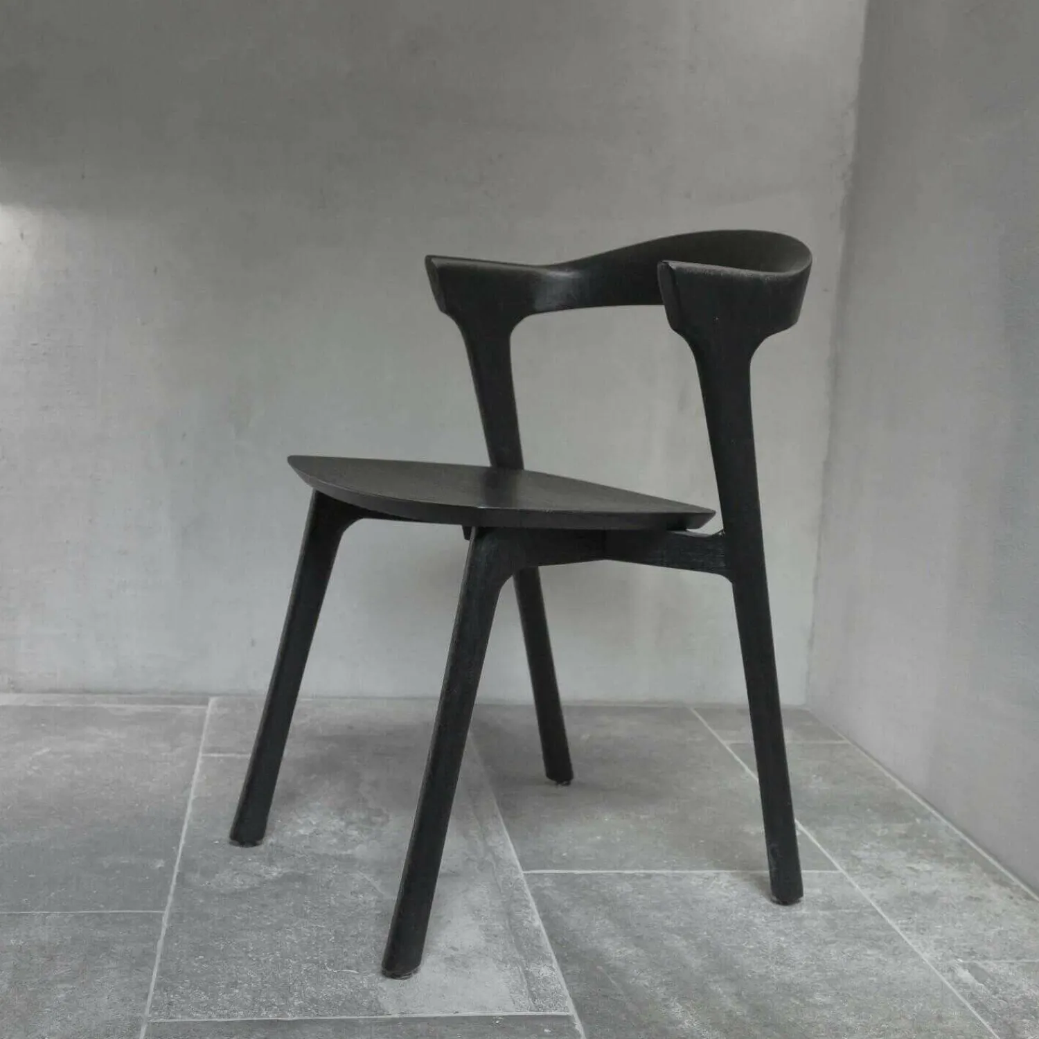 Ethnicraft Einzelstühle|Stuhl Eiche Bok 51491 Schwarz Gebürstetes Massivholz