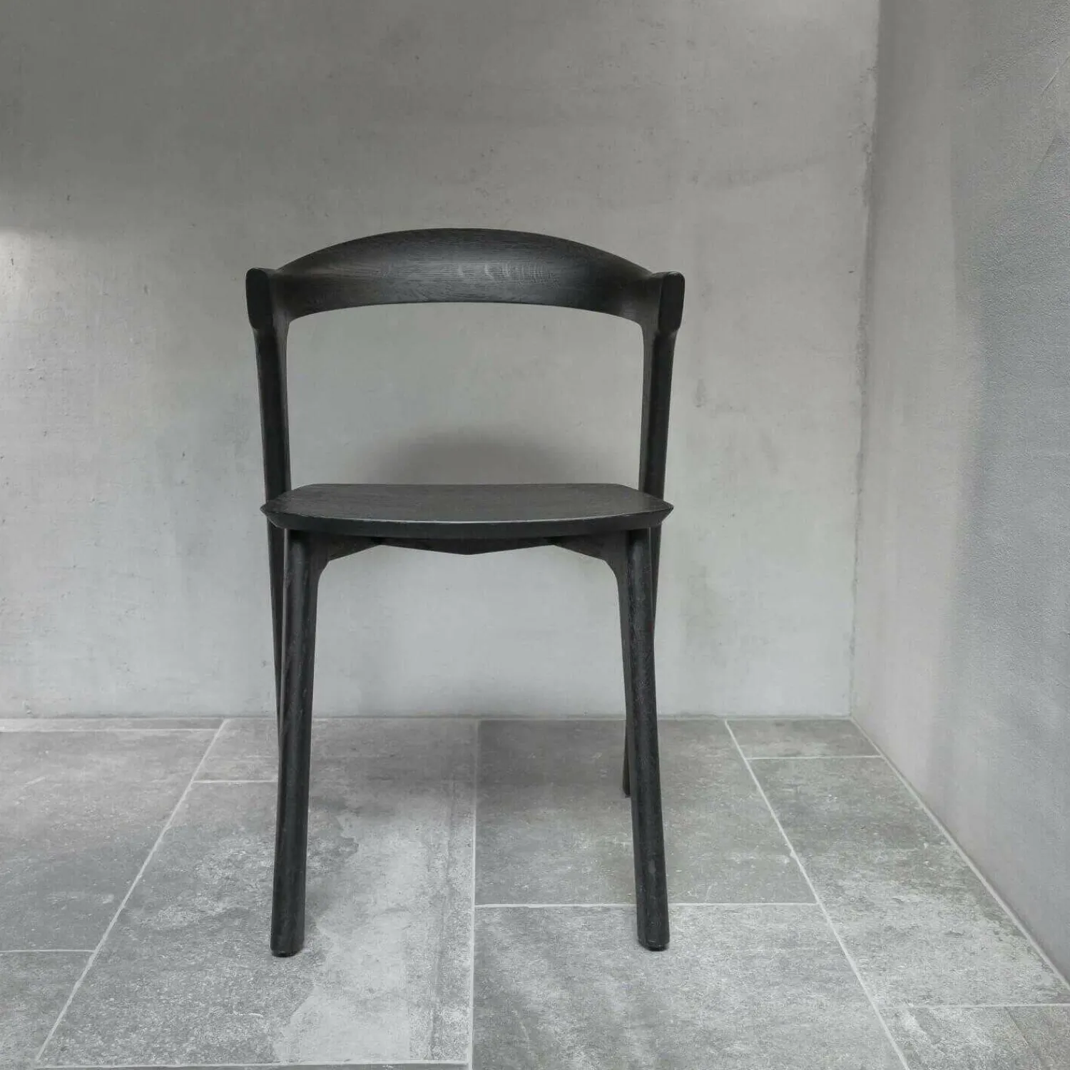 Ethnicraft Einzelstühle|Stuhl Eiche Bok 51491 Schwarz Gebürstetes Massivholz