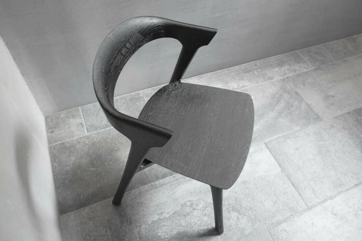 Ethnicraft Einzelstühle|Stuhl Eiche Bok 51491 Schwarz Gebürstetes Massivholz