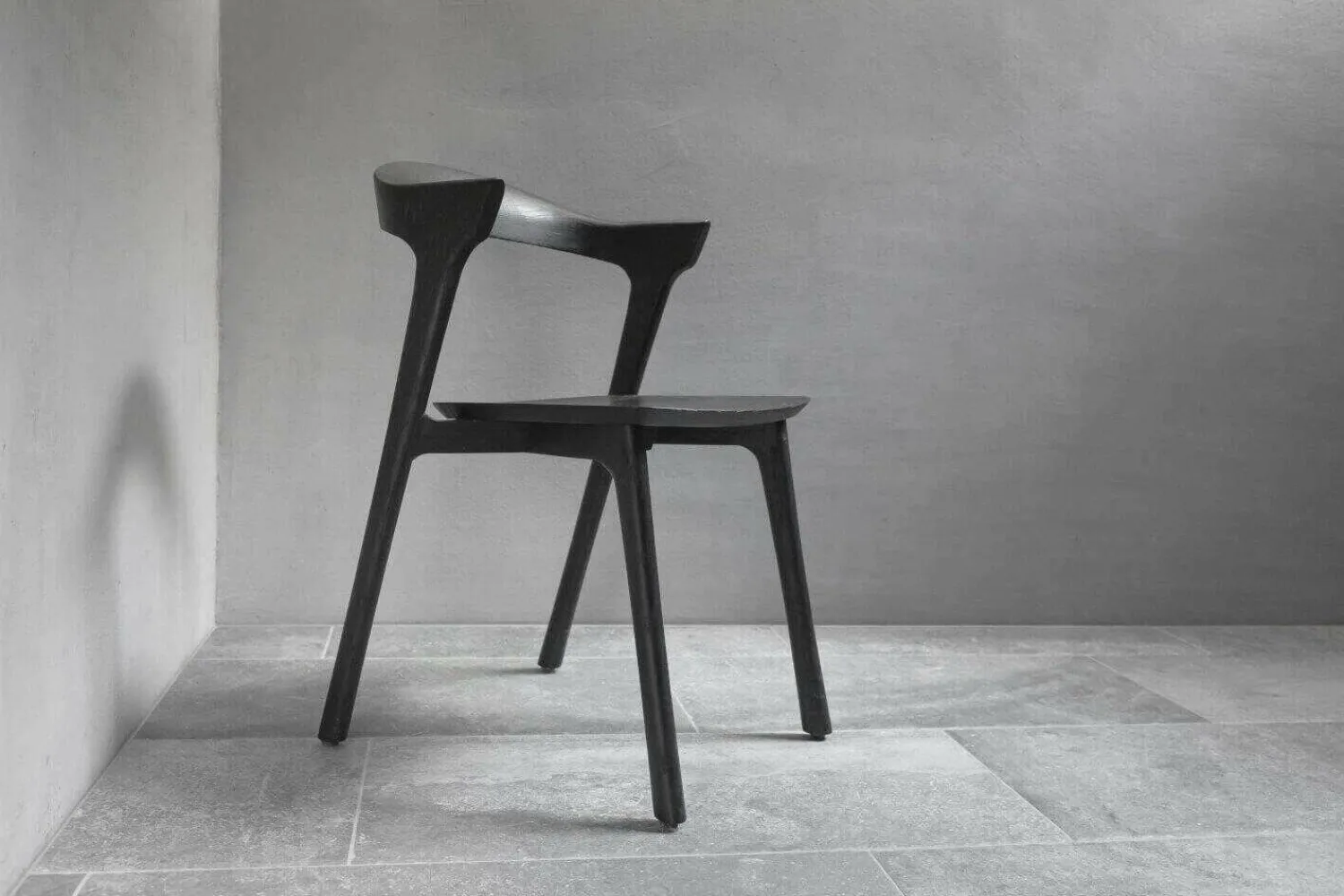 Ethnicraft Einzelstühle|Stuhl Eiche Bok 51491 Schwarz Gebürstetes Massivholz