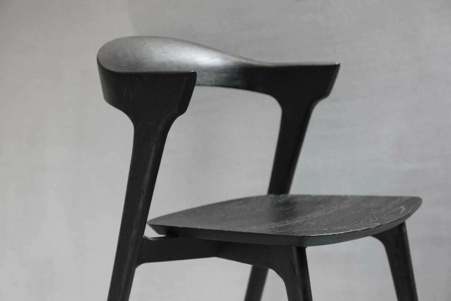 Ethnicraft Einzelstühle|Stuhl Eiche Bok 51491 Schwarz Gebürstetes Massivholz