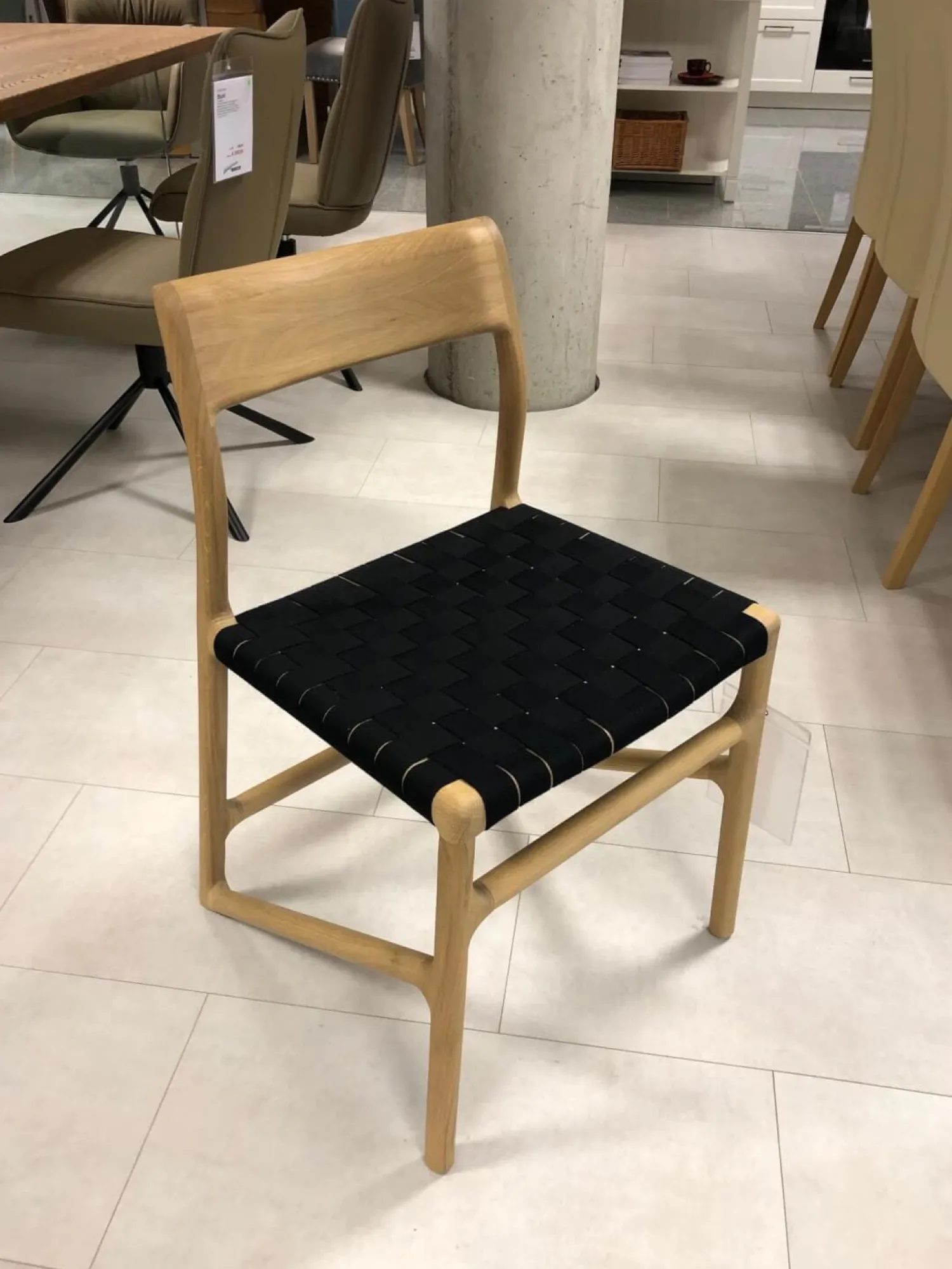 Gazzda Einzelstühle|Stuhl Fawn Eiche Massiv Baumwollgewebe Schwarz