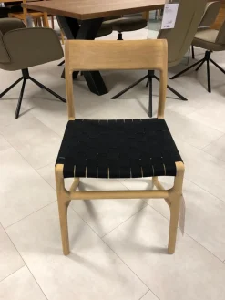 Gazzda Einzelstühle|Stuhl Fawn Eiche Massiv Baumwollgewebe Schwarz