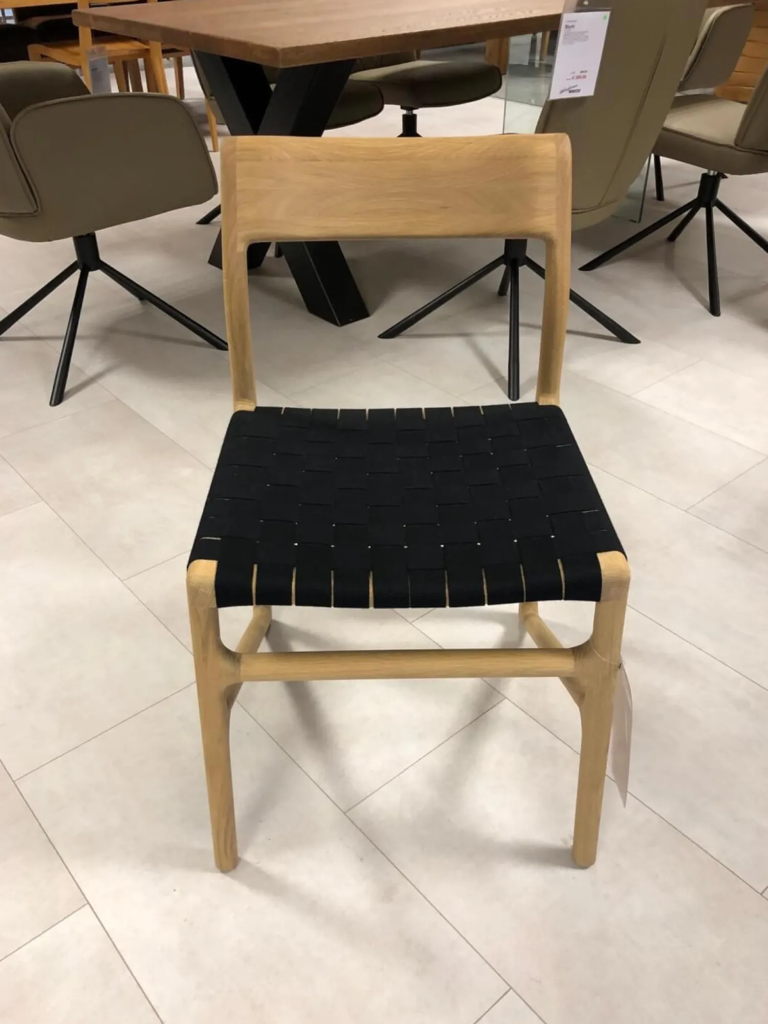 Gazzda Einzelstühle|Stuhl Fawn Eiche Massiv Baumwollgewebe Schwarz