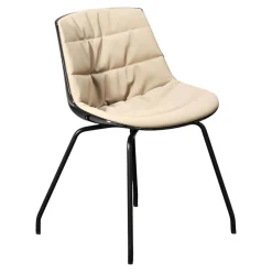 MDF Italia Einzelstühle|Stuhl Flow Chair Gepolstert Bezug Stoff F Londra R304 Farbe 5 Schlamm Gestell S041 Graftitgrau