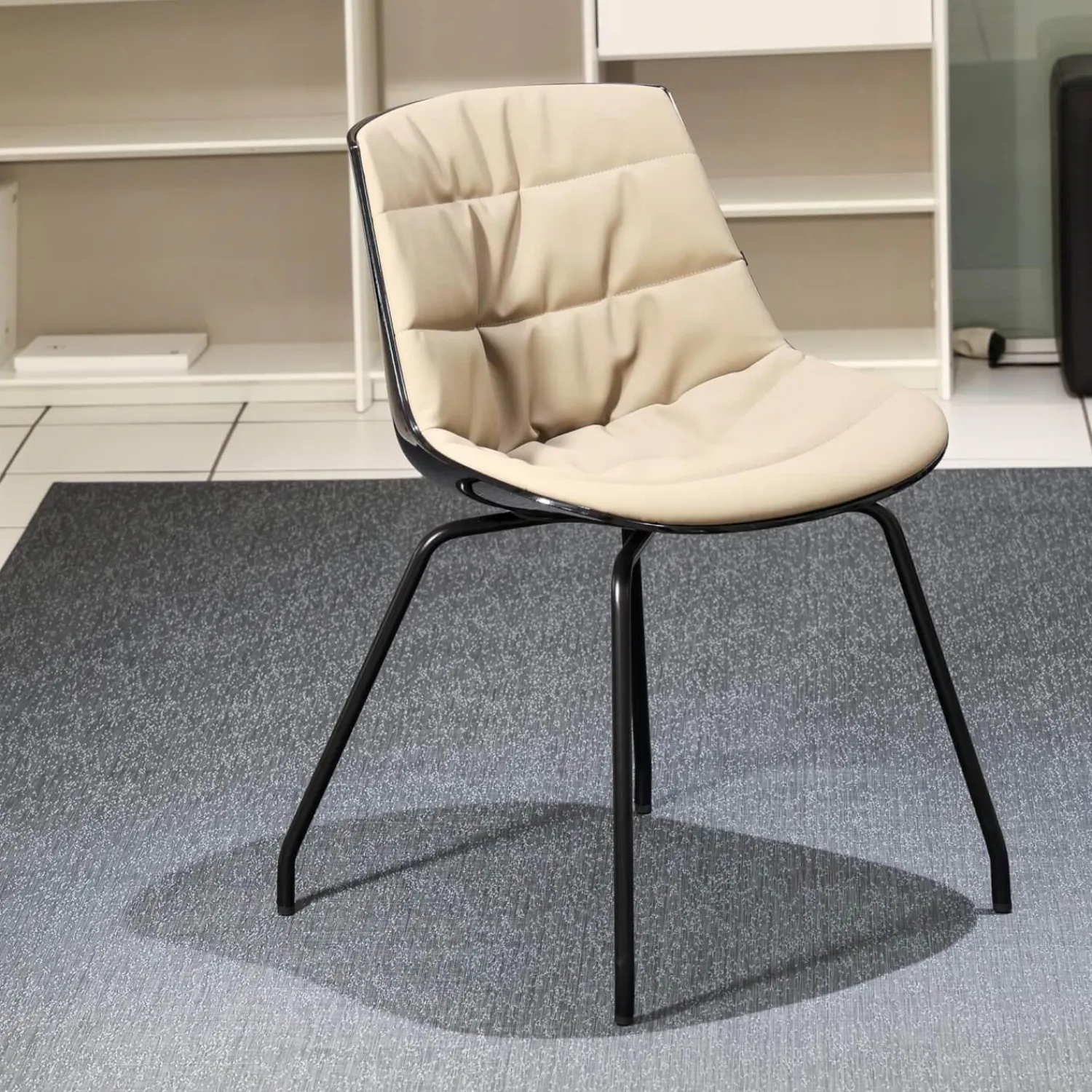 MDF Italia Einzelstühle|Stuhl Flow Chair Gepolstert Bezug Stoff F Londra R304 Farbe 5 Schlamm Gestell S041 Graftitgrau