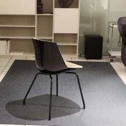 MDF Italia Einzelstühle|Stuhl Flow Chair Gepolstert Bezug Stoff F Londra R304 Farbe 5 Schlamm Gestell S041 Graftitgrau