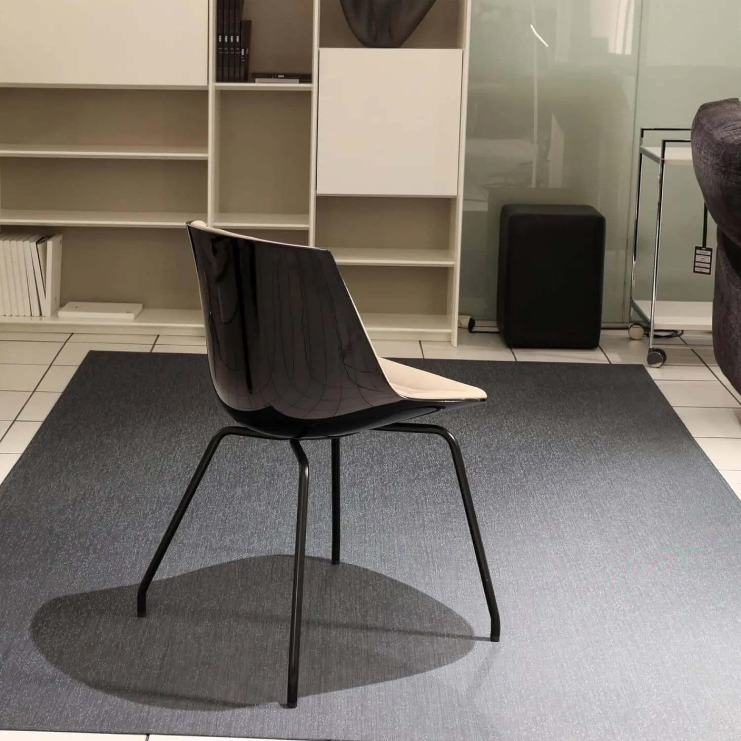 MDF Italia Einzelstühle|Stuhl Flow Chair Gepolstert Bezug Stoff F Londra R304 Farbe 5 Schlamm Gestell S041 Graftitgrau