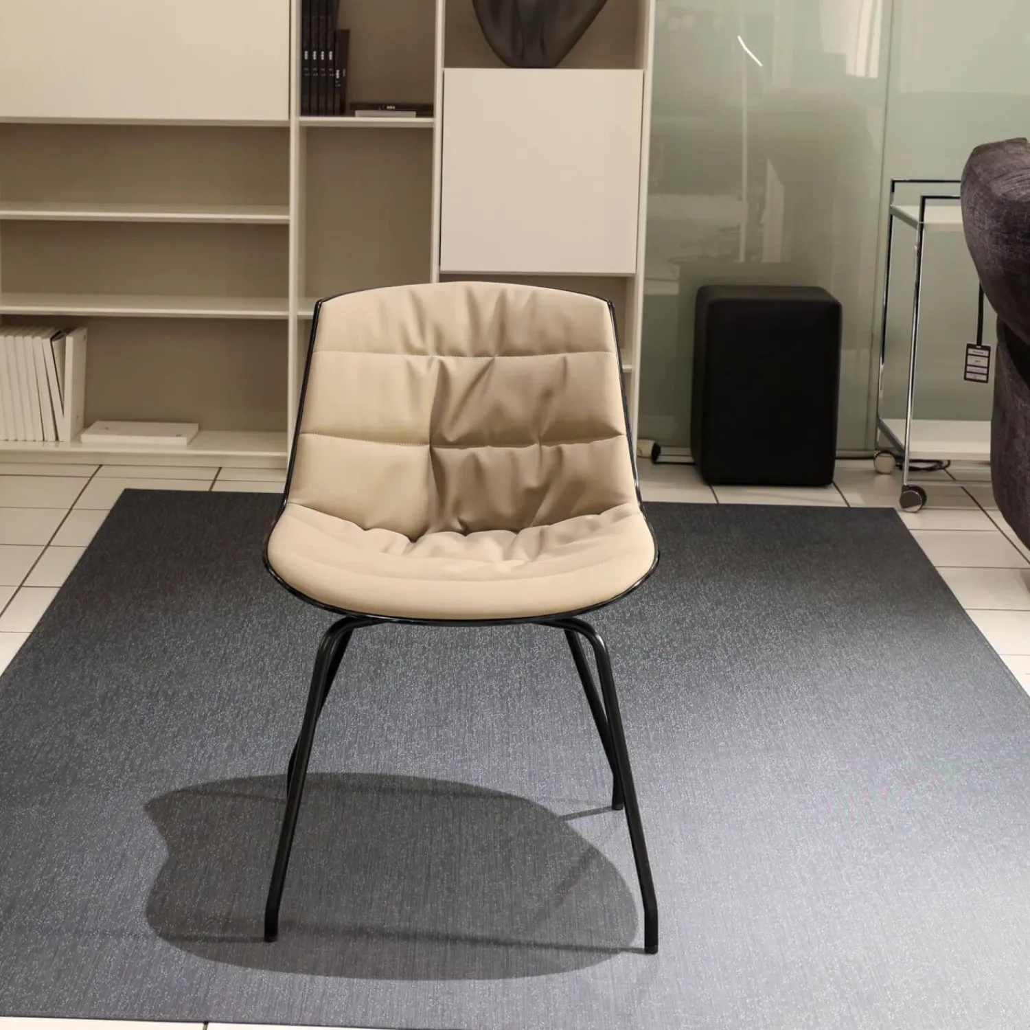 MDF Italia Einzelstühle|Stuhl Flow Chair Gepolstert Bezug Stoff F Londra R304 Farbe 5 Schlamm Gestell S041 Graftitgrau