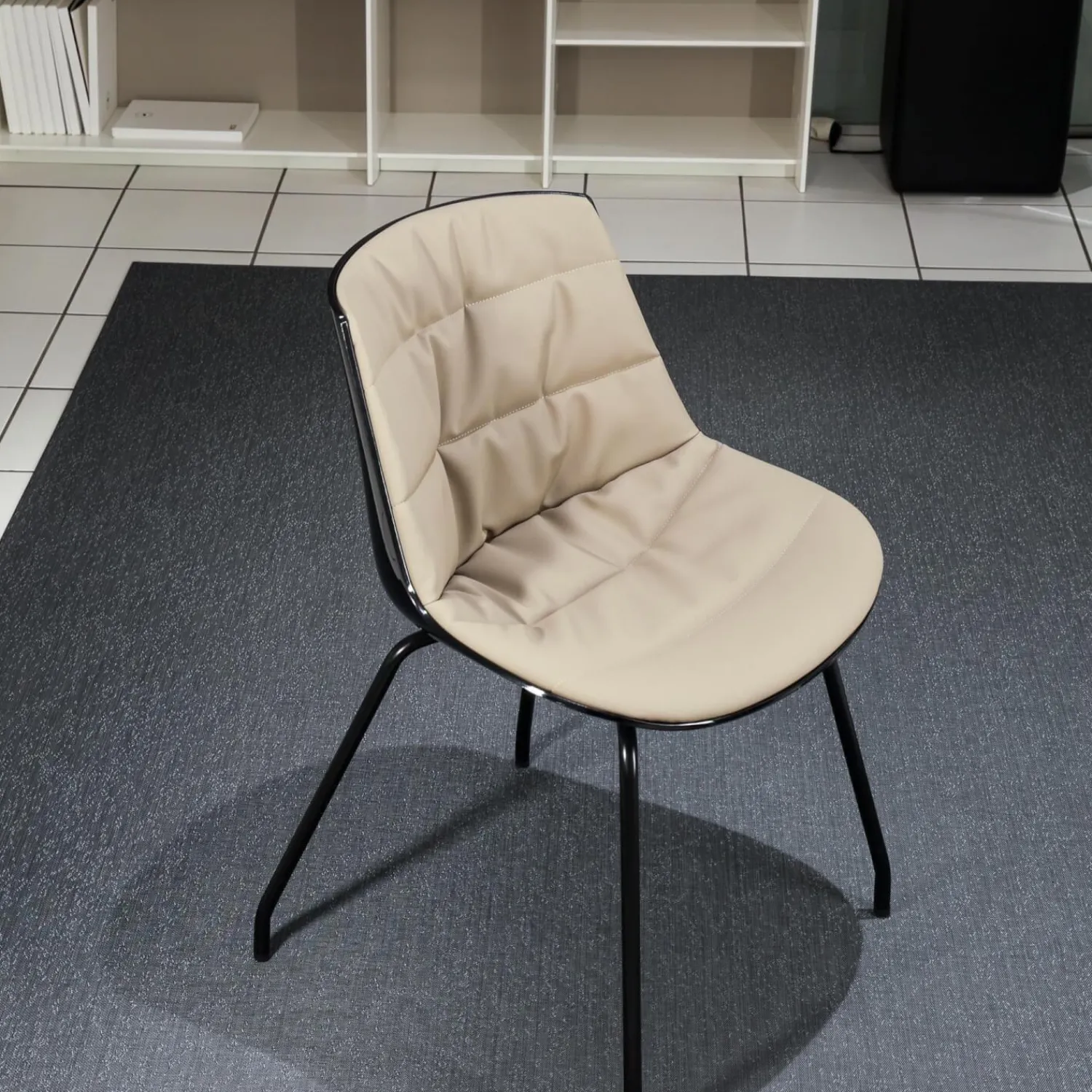 MDF Italia Einzelstühle|Stuhl Flow Chair Gepolstert Bezug Stoff F Londra R304 Farbe 5 Schlamm Gestell S041 Graftitgrau