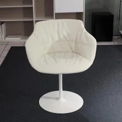 MDF Italia Einzelstühle|Stuhl Flow Chair Mit Armlehnen Bezug Stoff Londra 01 Creme Drehgestell Mit Tellerfuß