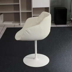 MDF Italia Einzelstühle|Stuhl Flow Chair Mit Armlehnen Bezug Stoff Londra 01 Creme Drehgestell Mit Tellerfuß