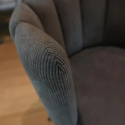 KFF Einzelstühle|Stuhl Gaia Sitz Leder Siena Schwarz Anthrazit Rücken Stoff Lisboa 01 Grau Metallgestell Schwarz