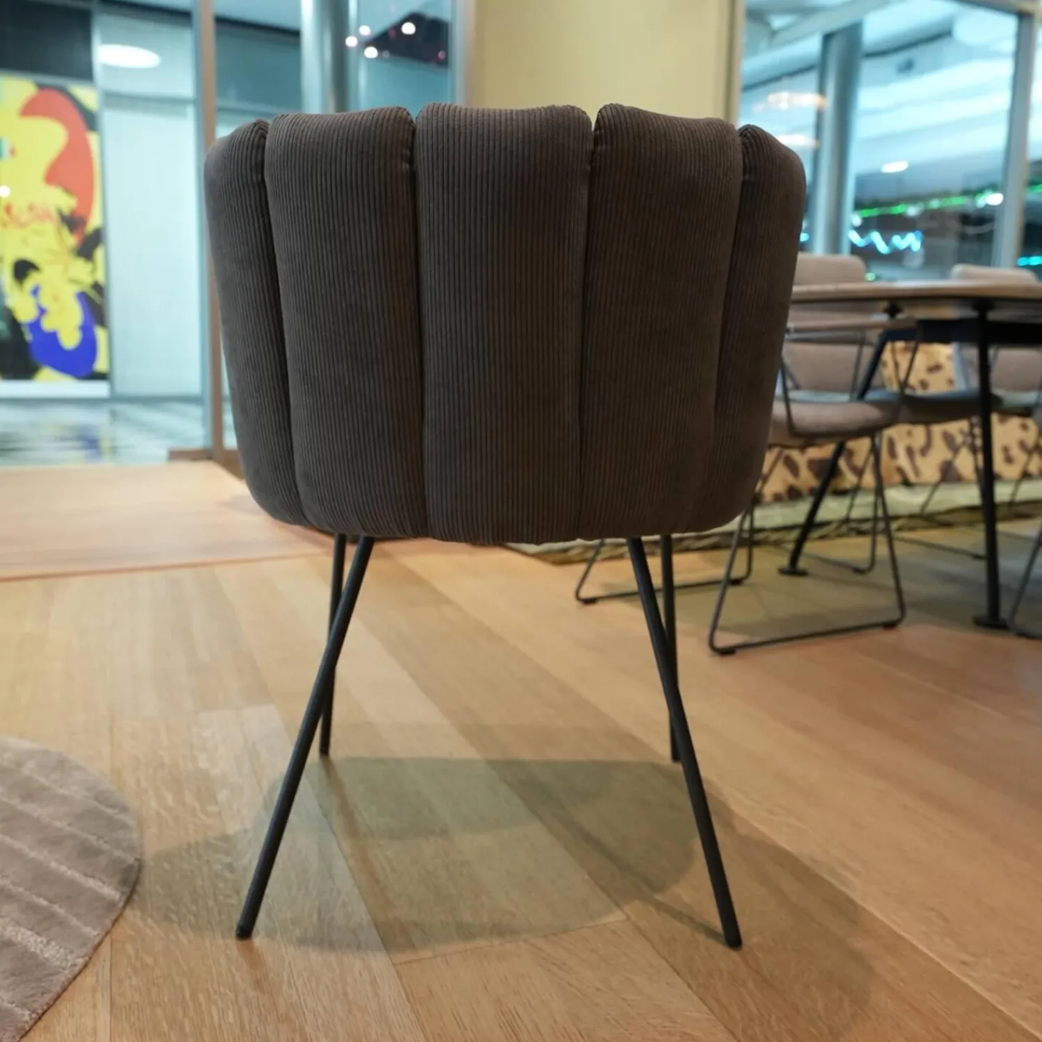 KFF Einzelstühle|Stuhl Gaia Sitz Leder Siena Schwarz Anthrazit Rücken Stoff Lisboa 01 Grau Metallgestell Schwarz