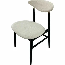 Gubi Einzelstühle|Stuhl Gent Stoff Chenille 01 Wollweiß Beine Black Stained Ash Schwarz