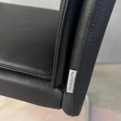 Walter Knoll Einzelstühle|Stuhl George 1567 Leder Select 40 Schwarz Gestell Rundrohrstahl Hochglanz Verchromt