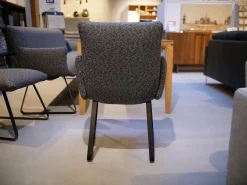 Bielefelder Werkstätten Einzelstühle|Stuhl Heaven Dining Stoff Mara Graphit Grau Gestell Metallkufe Schwarz Mit Armlehne