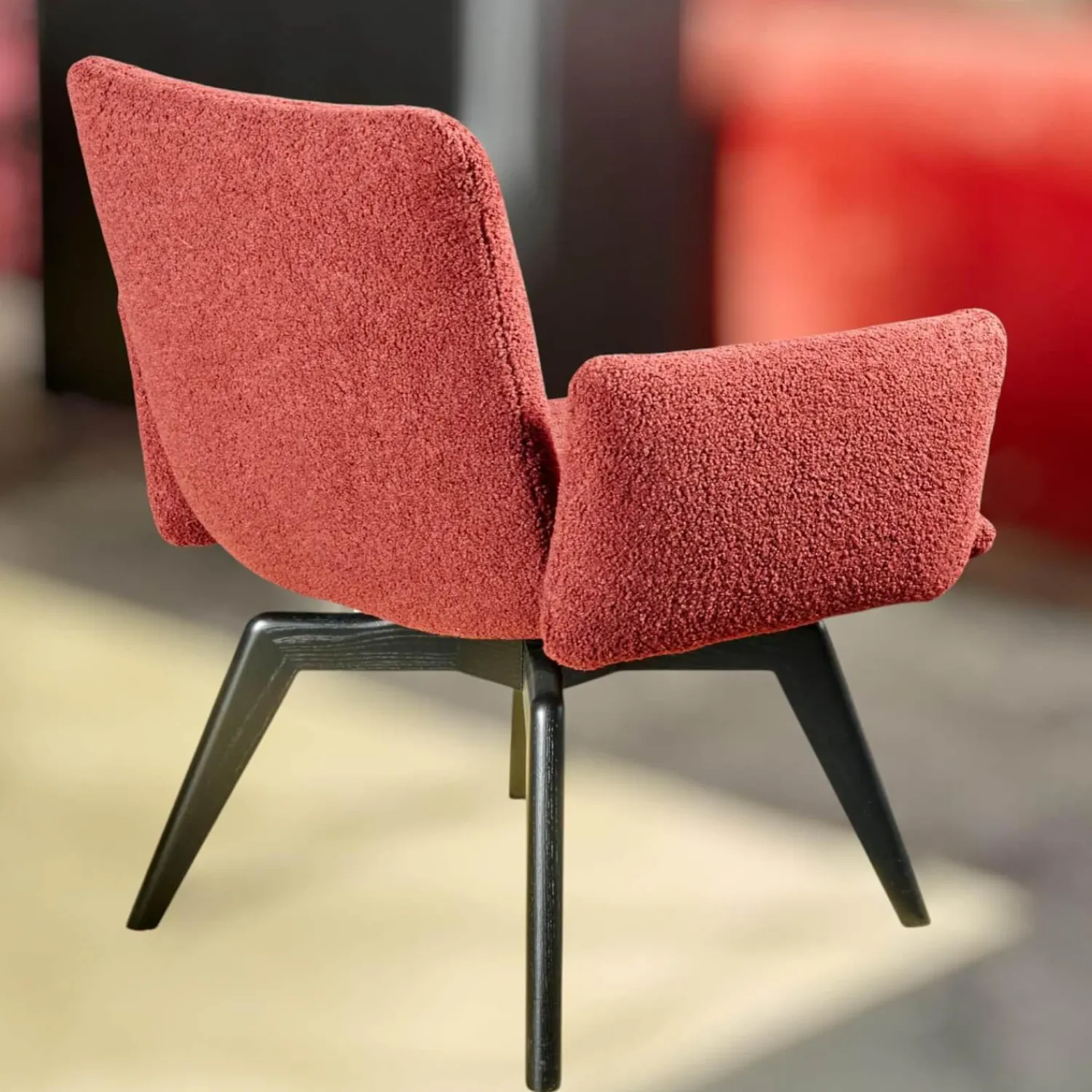 Bielefelder Werkstätten Einzelstühle|Stuhl Heaven Dining XL Stoff Lucie BW1788-111 Rot Holzuntergestell